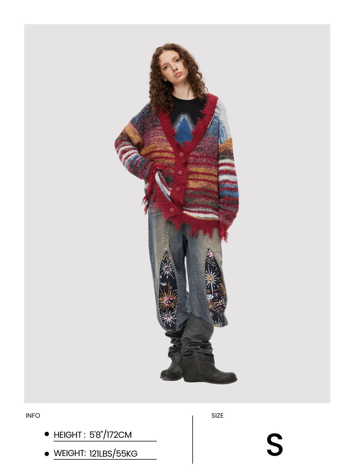 Aelfric Eden Fringe Stripe Cardigan Female Product Image