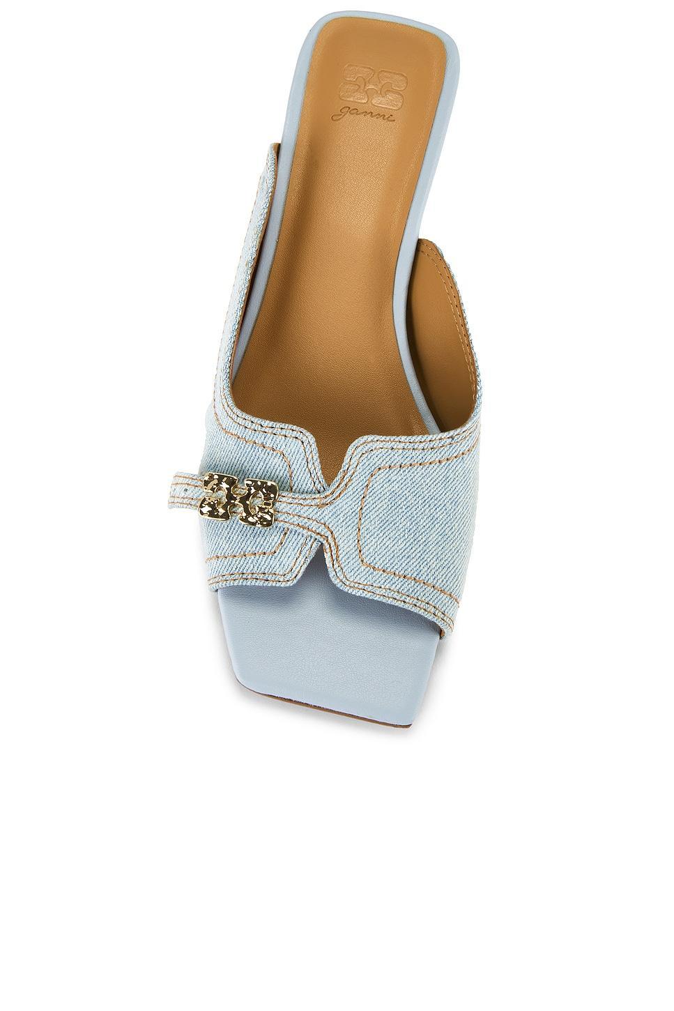 Butterfly Wedge Mule Sandal Denim Ganni Product Image