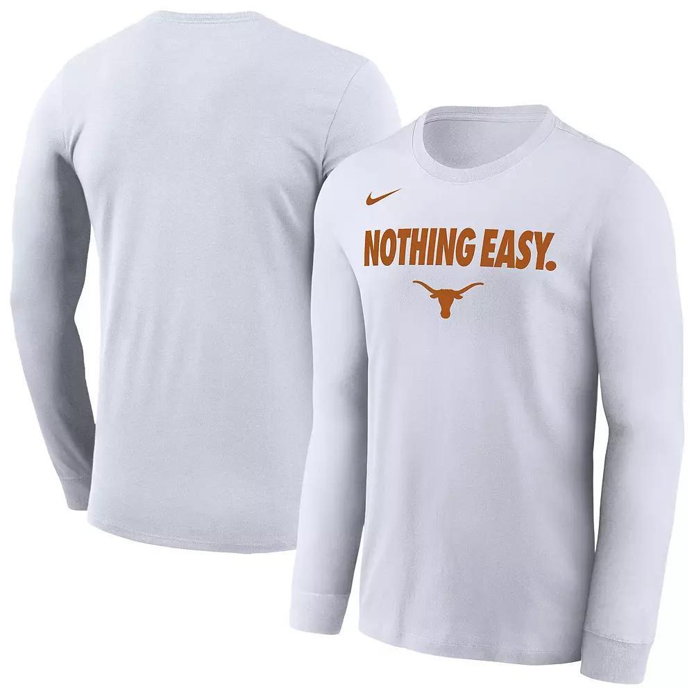 Men's Nike White Texas Longhorns 2025 On-Court Bench Long Sleeve T-Shirt, Size: Large Product Image