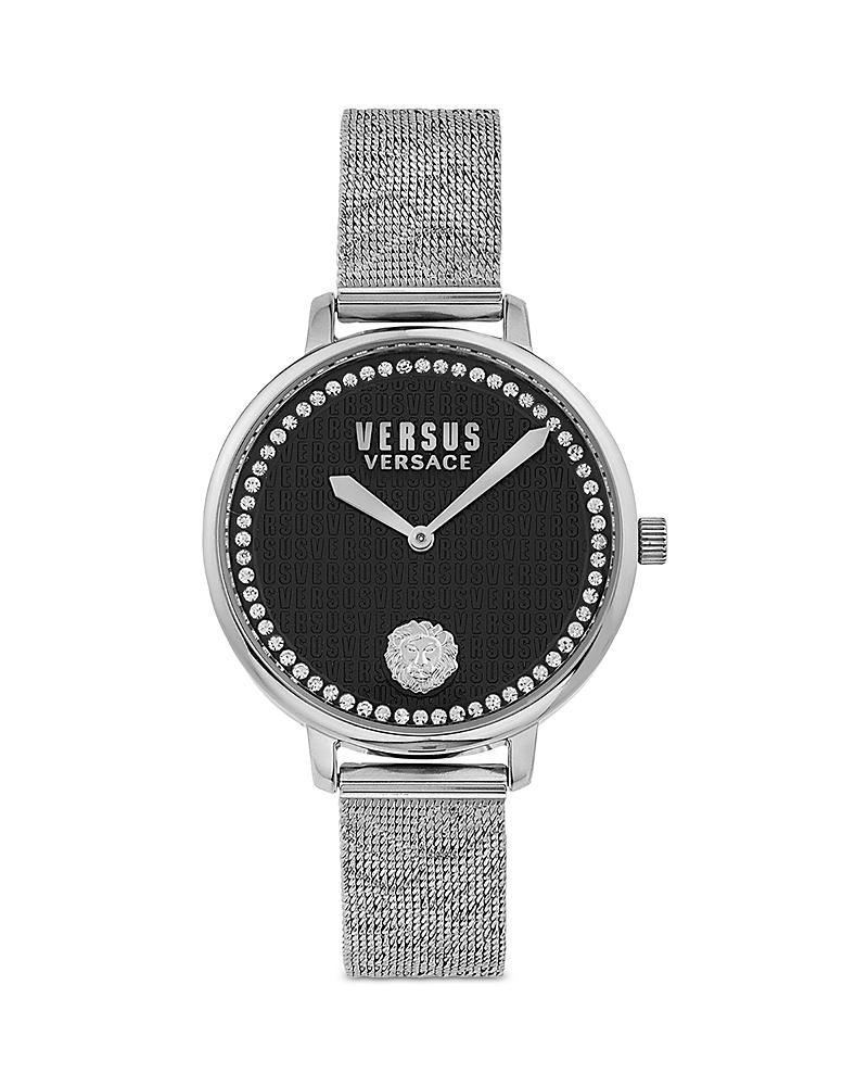 Versus By Versace Womens La Villette Crystal Analog Black Dial Stainless Steel Bracelet Watch Product Image