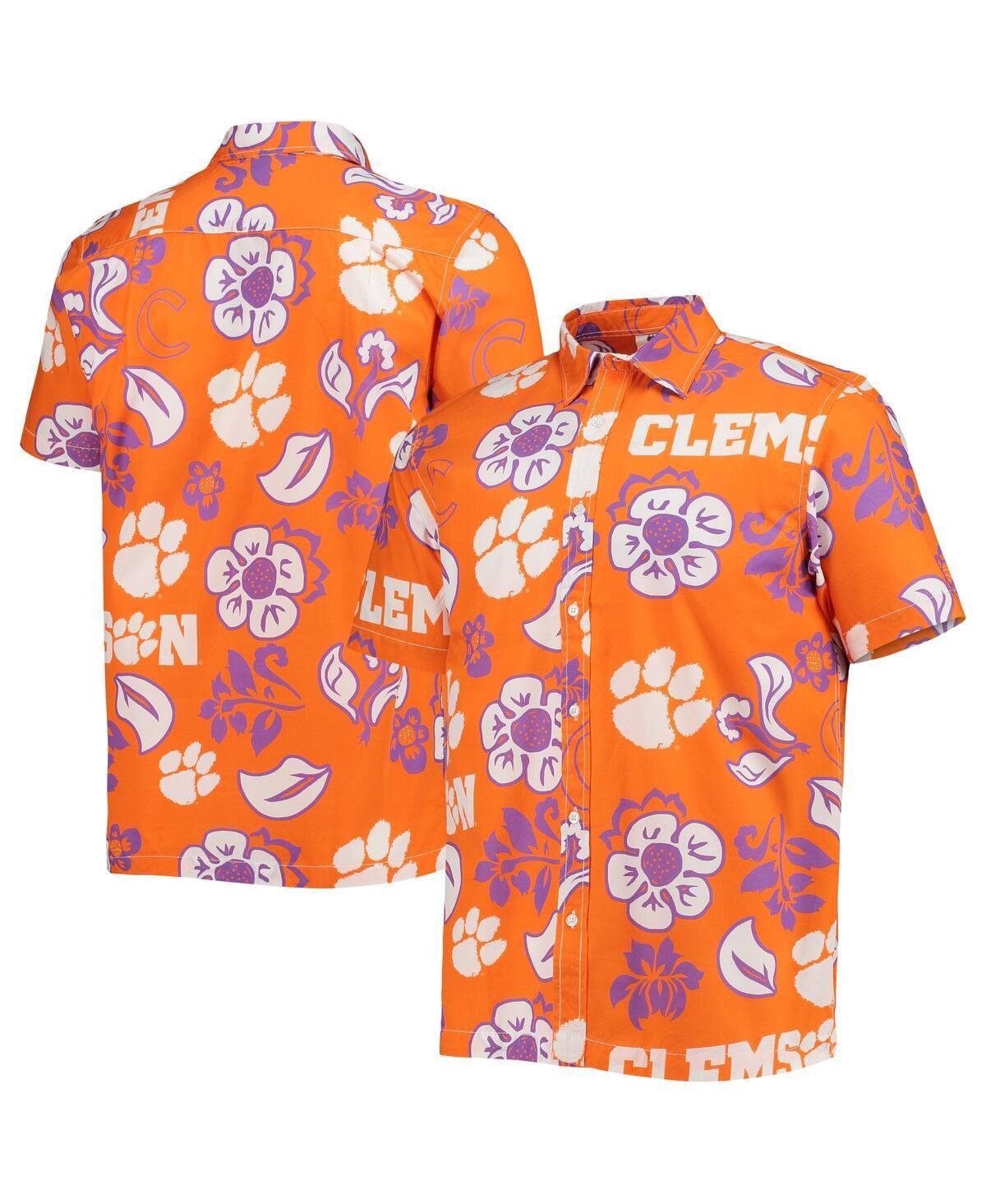 Mens Wes & Willy Clemson Tigers Floral Button-Up Shirt Product Image