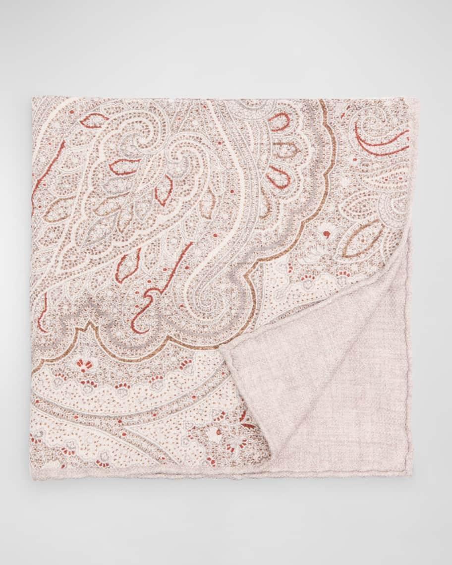 Men's Silk Paisley-Print Pocket Square Product Image