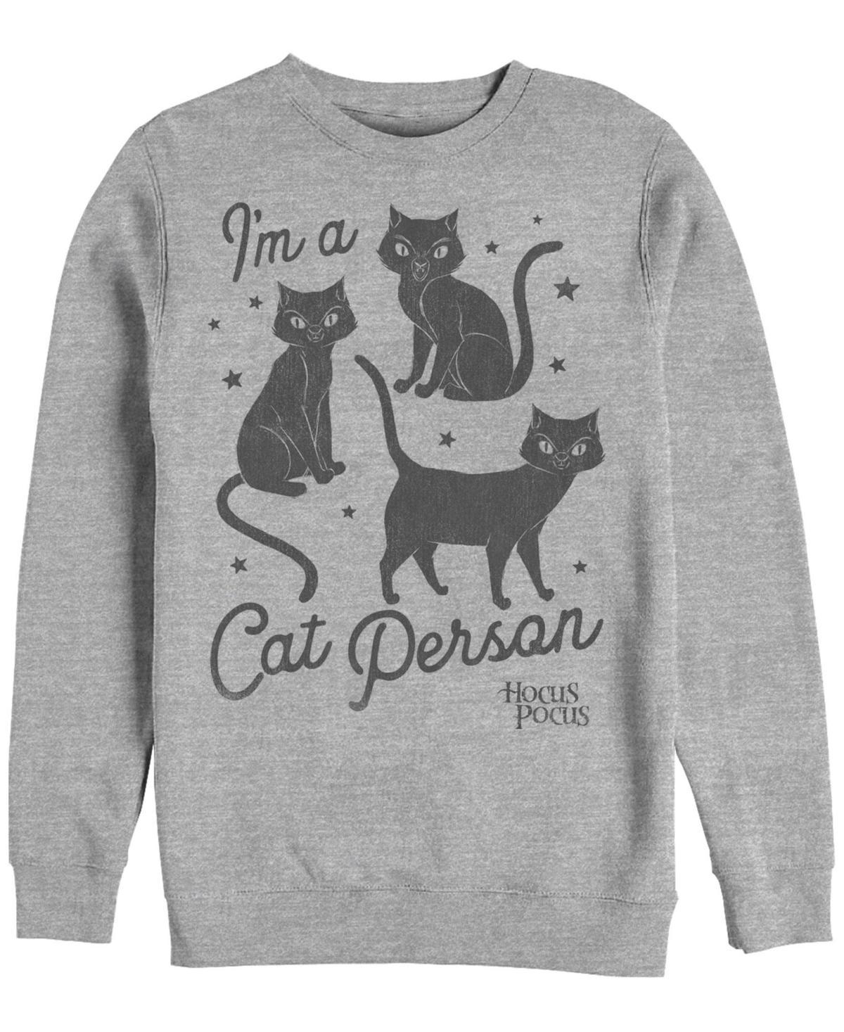 Mens Hocus Pocus Cat Person Text Sweatshirt Athletic Grey Product Image