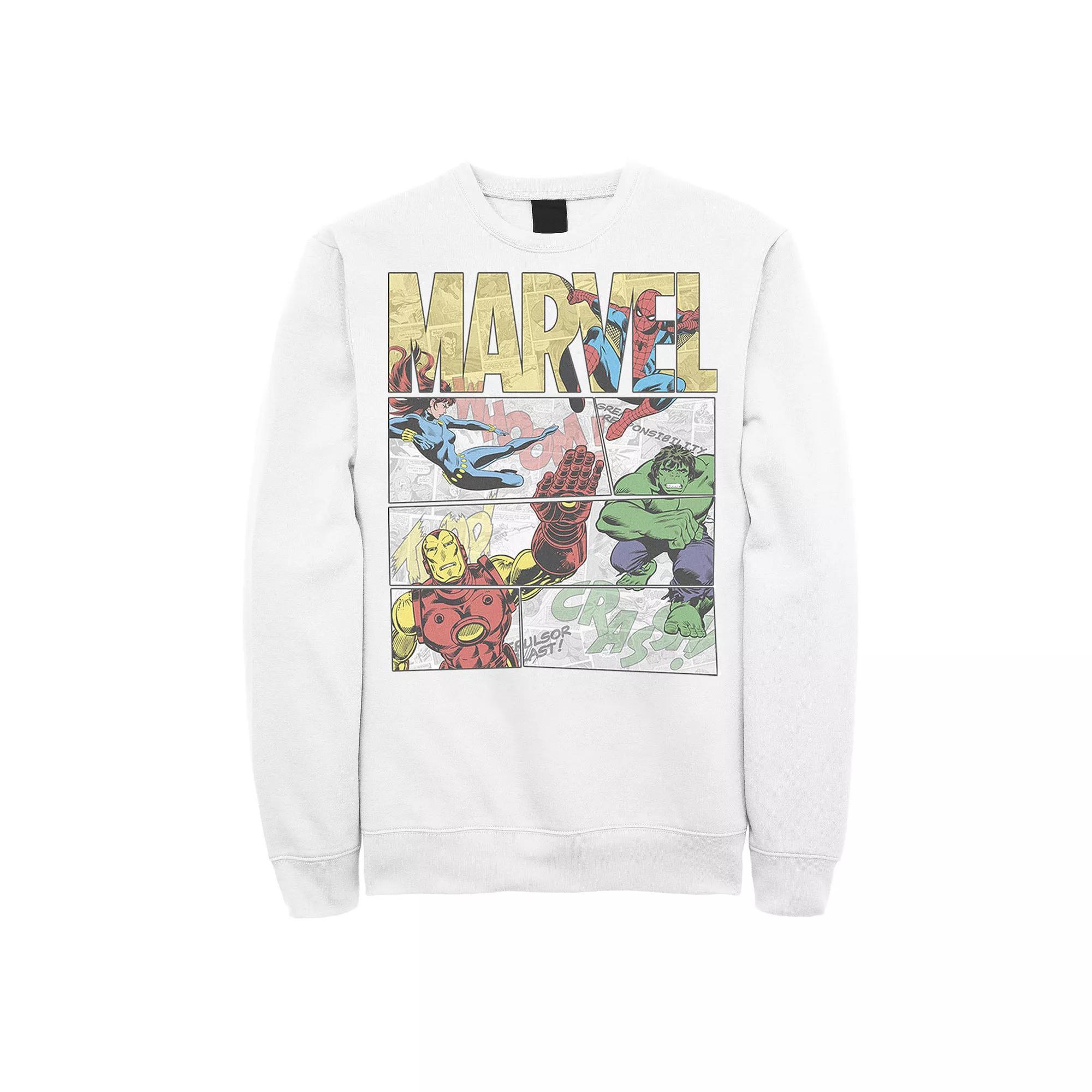 Men's Marvel Retro Avengers Comic Panel Build-Up Sweatshirt,  Product Image