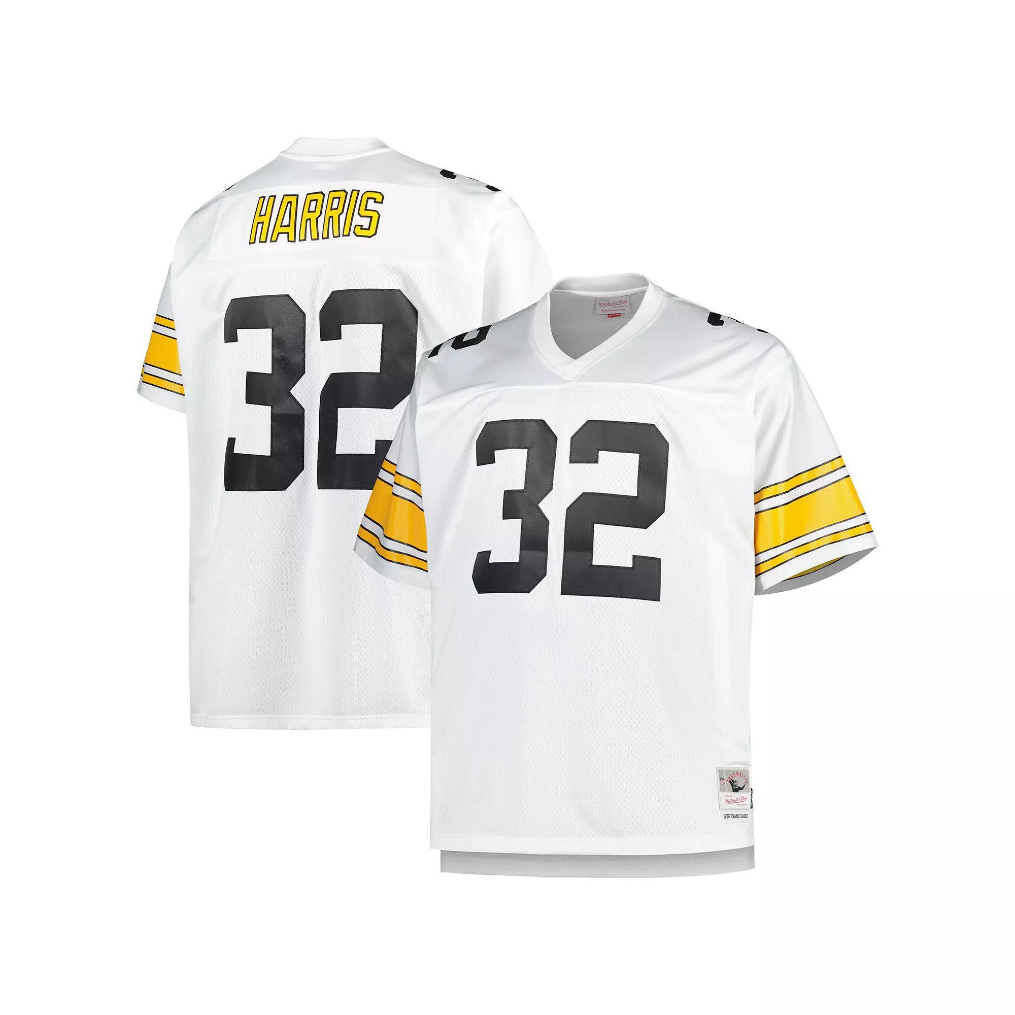 Men's Mitchell & Ness Franco Harris White Pittsburgh Steelers Big & Tall 1976 Retired Player Replica Jersey,  Product Image