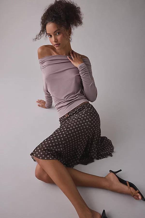 Urban Outfitters UO Elena Long Sleeve Ruched Off-The-Shoulder Top Womens at Urban Outfitters Product Image