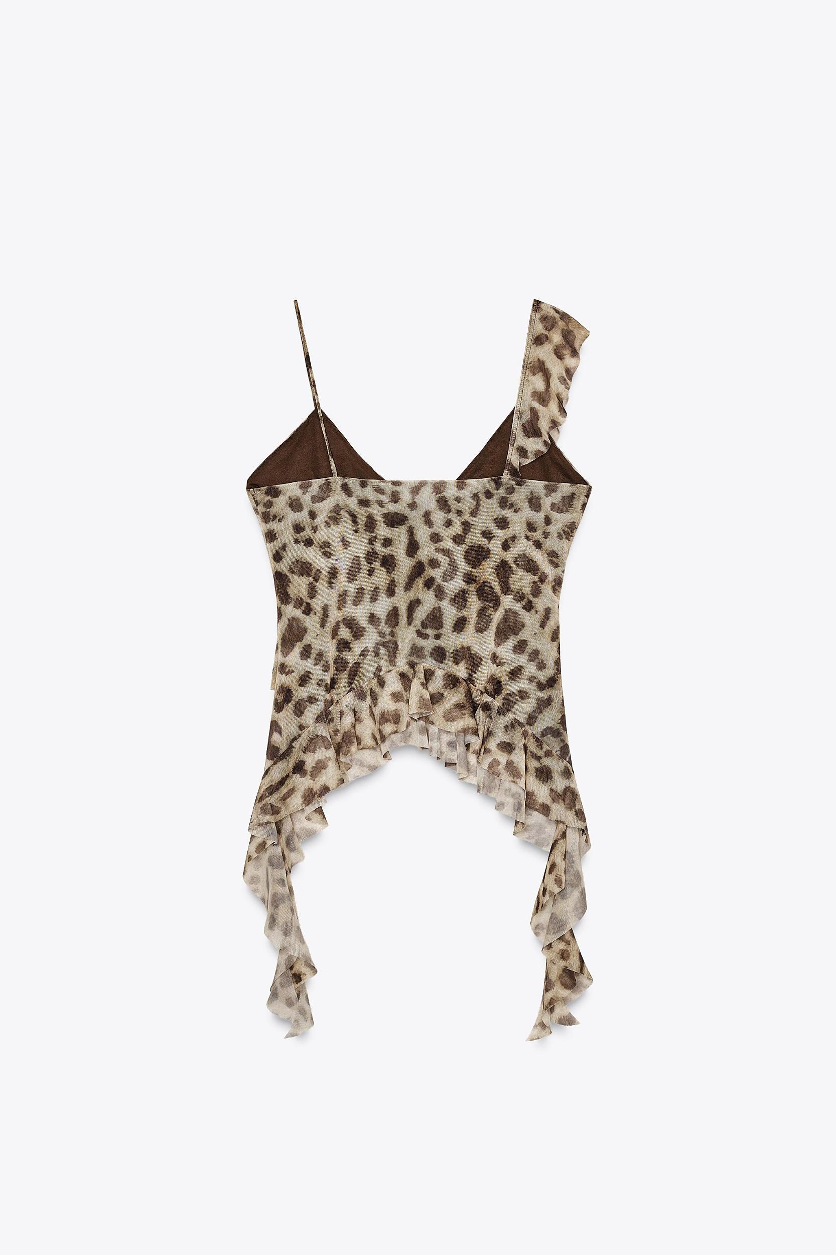 PRINTED TULLE RUFFLE TOP Product Image