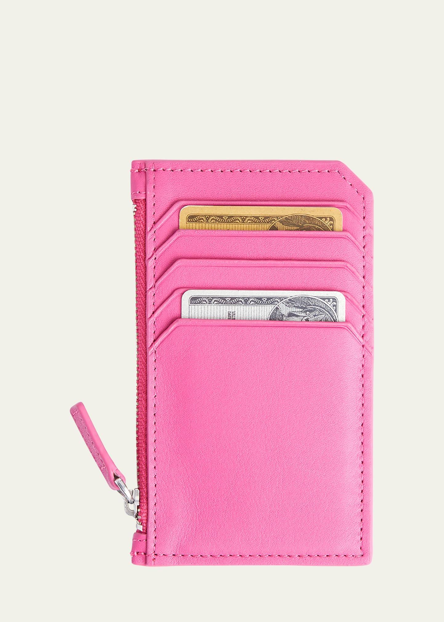 Womens Zip Leather Card Wallet Product Image