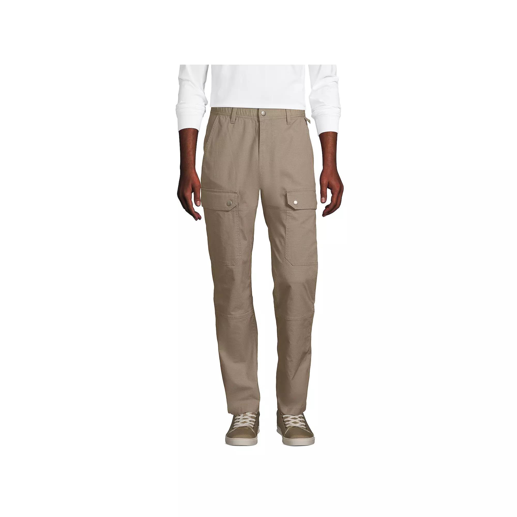 Men's Lands' End Ripstop Utility Cargo Pants, Size: Large 30, Dark Eucalyptus Green Product Image