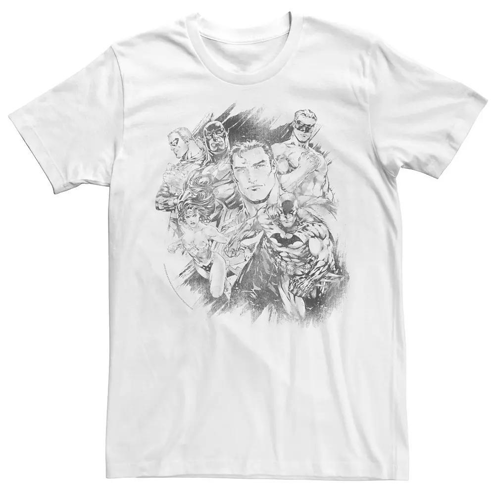 Men's Justice League Hero Pencil Sketch Tee,  Product Image
