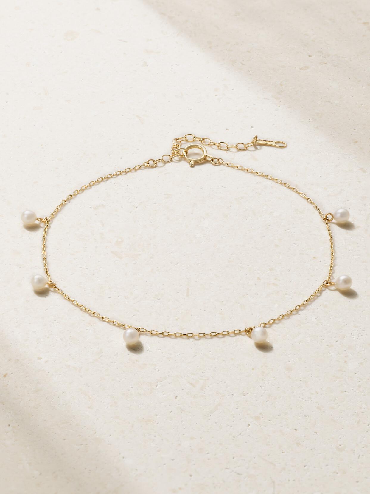 MIZUKI 14-karat Gold Pearl Anklet Product Image