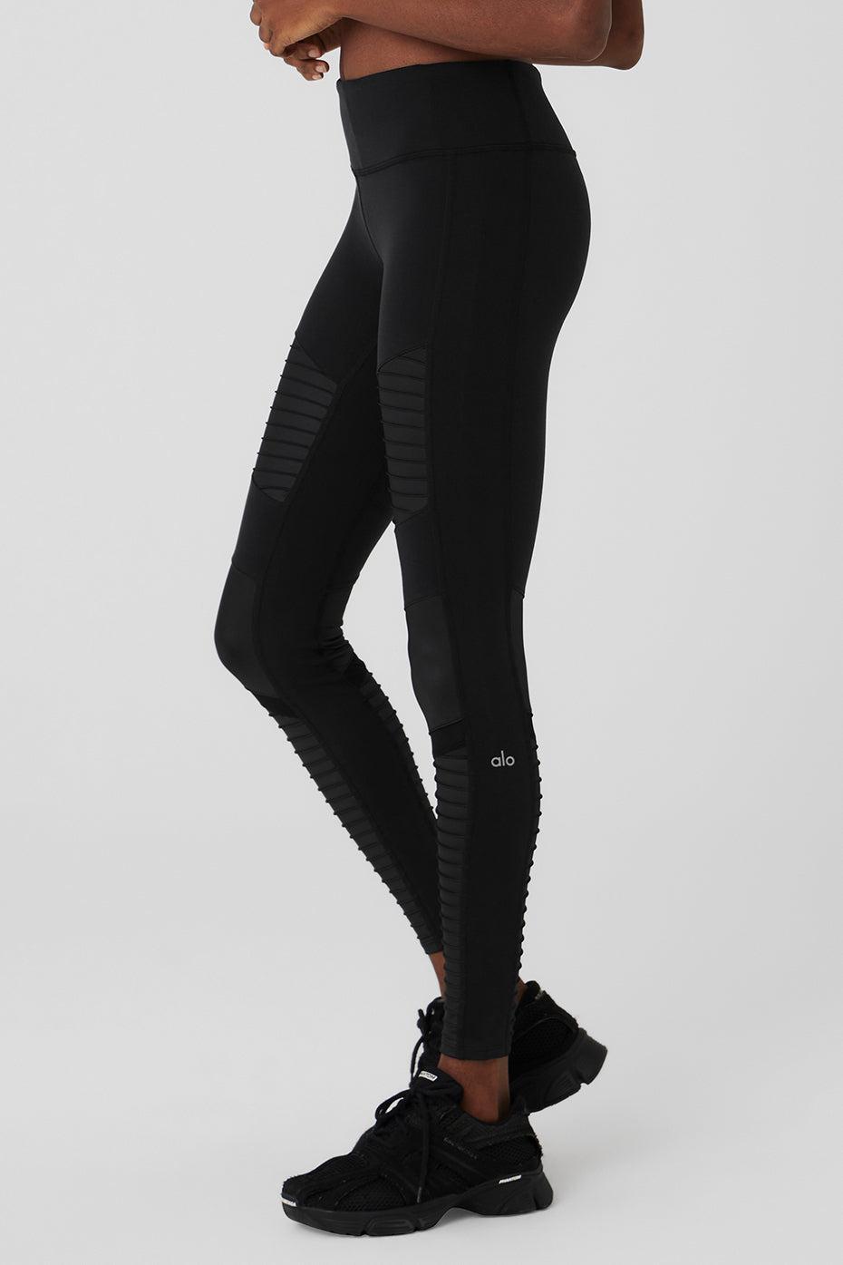 7/8 High-Waist Moto Legging - Black Product Image