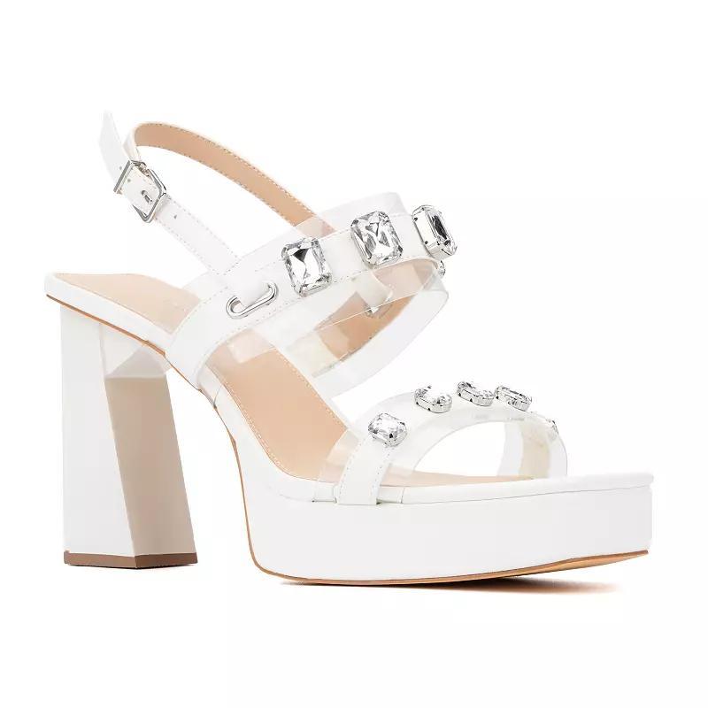 Fashion to Figure Waverly Womens Embellished Wide Width Platform Sandals Product Image