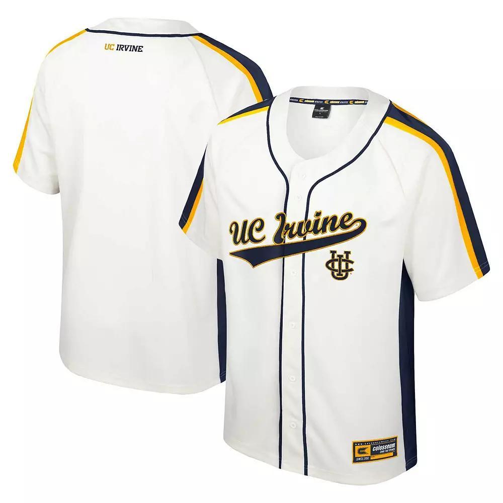 Men's Colosseum Cream UC Irvine Anteaters Ruth Button-Up Baseball Jersey, Size: XL, Uci Beige Product Image