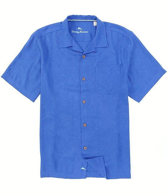 Tommy Bahama Big & Tall Solid Tropic Isle Silk Short Sleeve Woven Shirt Product Image
