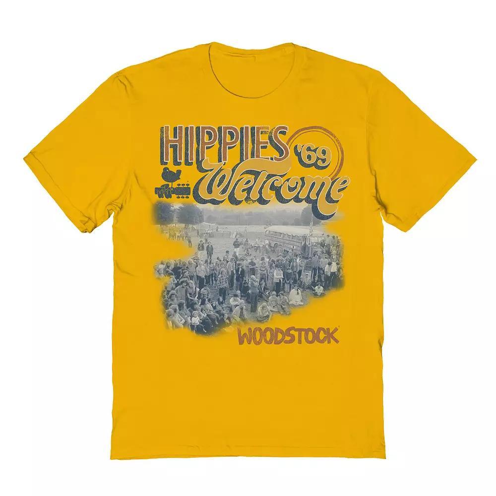Men's Hippies Welcome Graphic Tee, Size: XXL, Gold Product Image