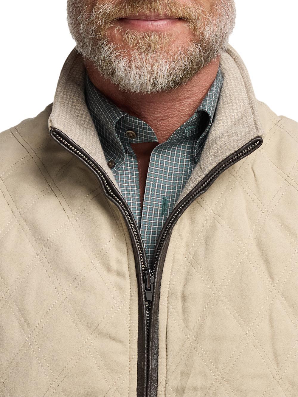 Microsuede Check Reversible Vest - Cream Product Image