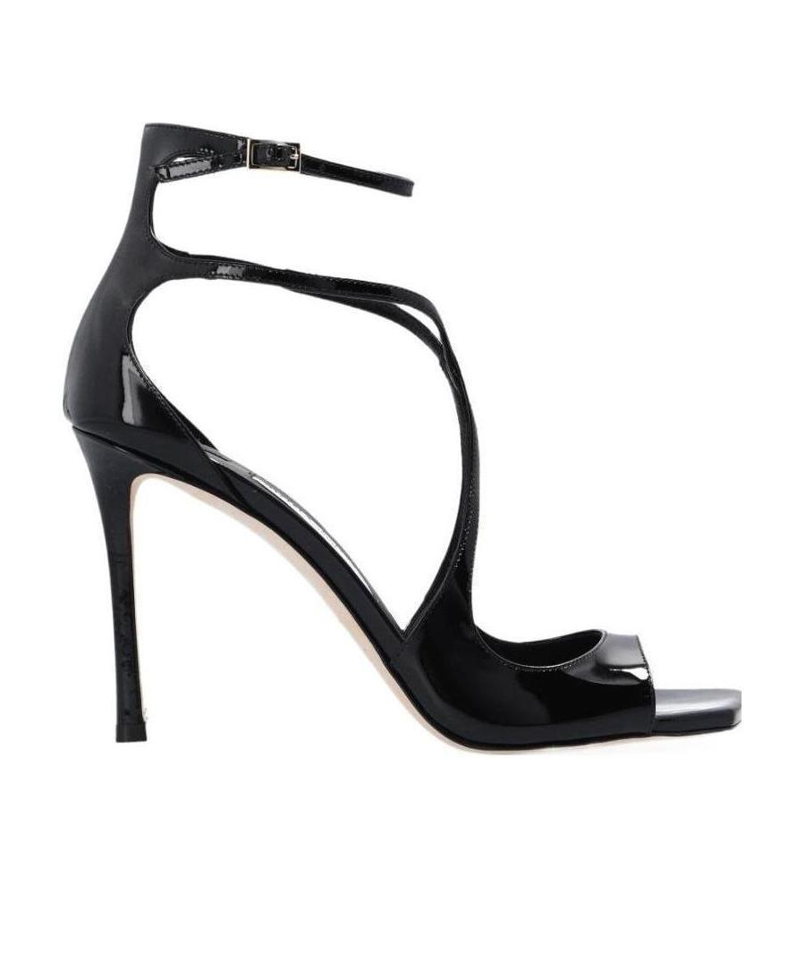 JIMMY CHOO Womens Black Azia Strappy 95 Leather Heeled Sandals Product Image