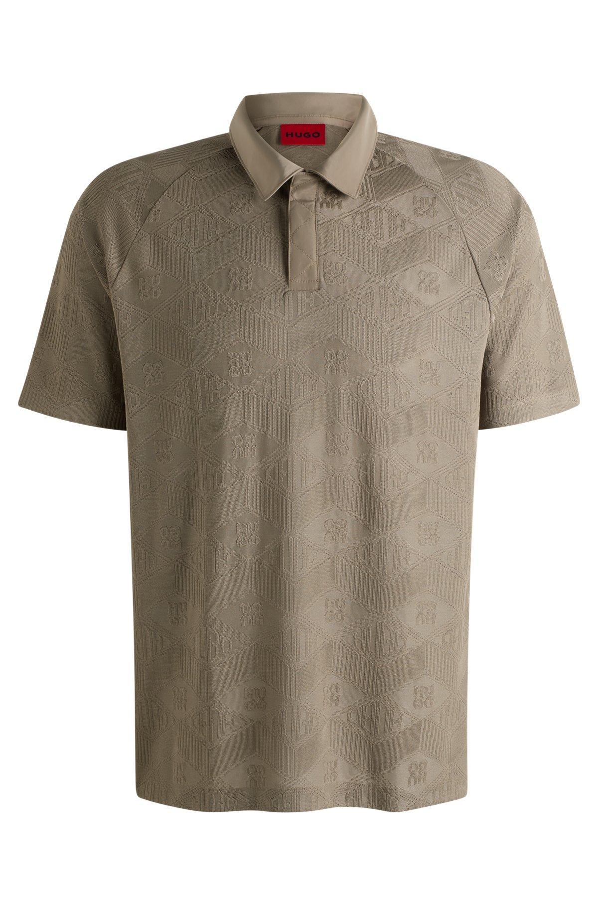 Logo-pattern polo shirt with contrast placket Product Image