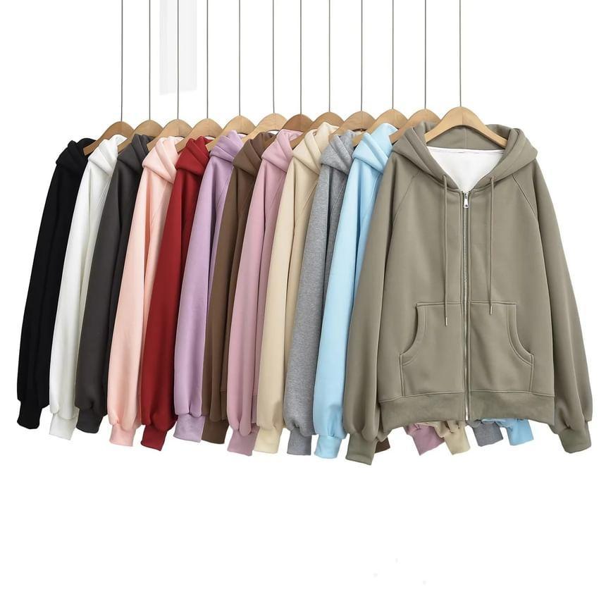 Plain Zip Hoodie Product Image