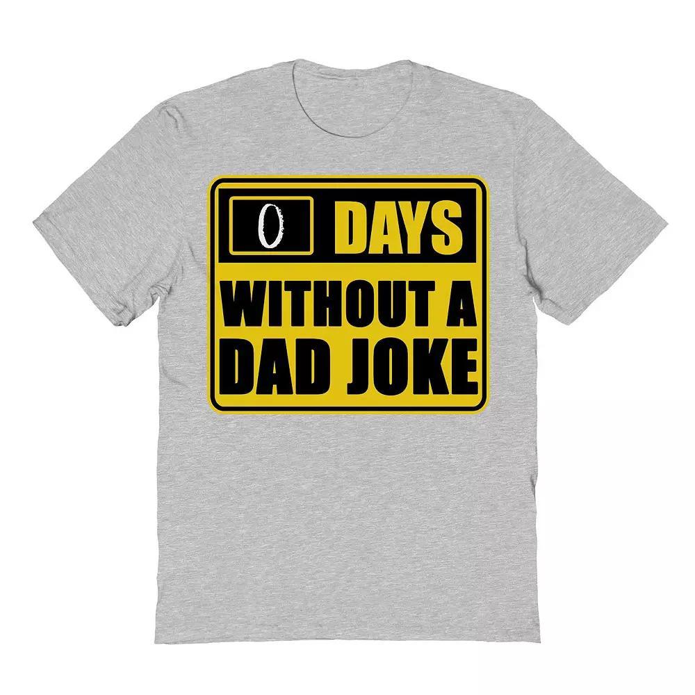 Men's COLAB89 by Threadless Caution Dad Jokes Father's Day Graphic Tee, Size: Medium, Sport Gray Product Image