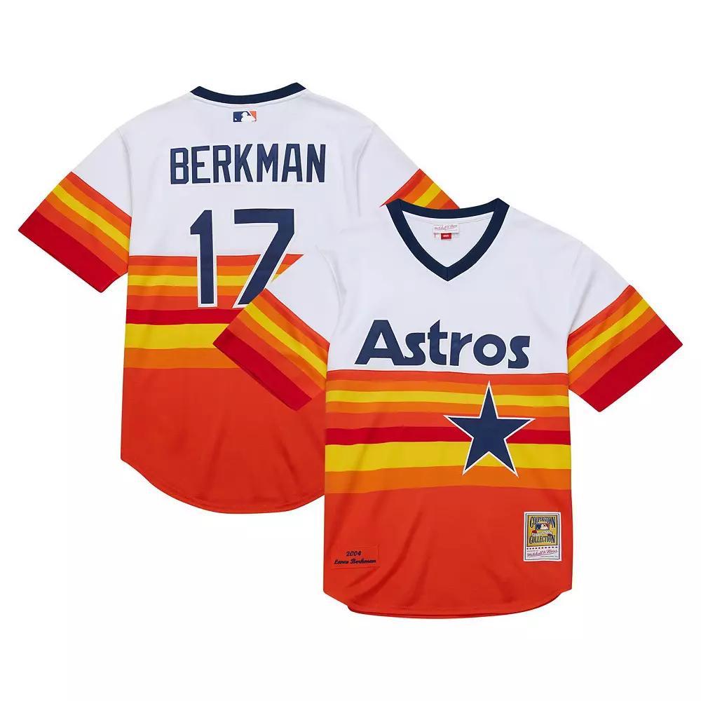 Men's Mitchell & Ness Lance Berkman White Houston Astros 2004 Cooperstown Collection Authentic Throwback Jersey,  Product Image