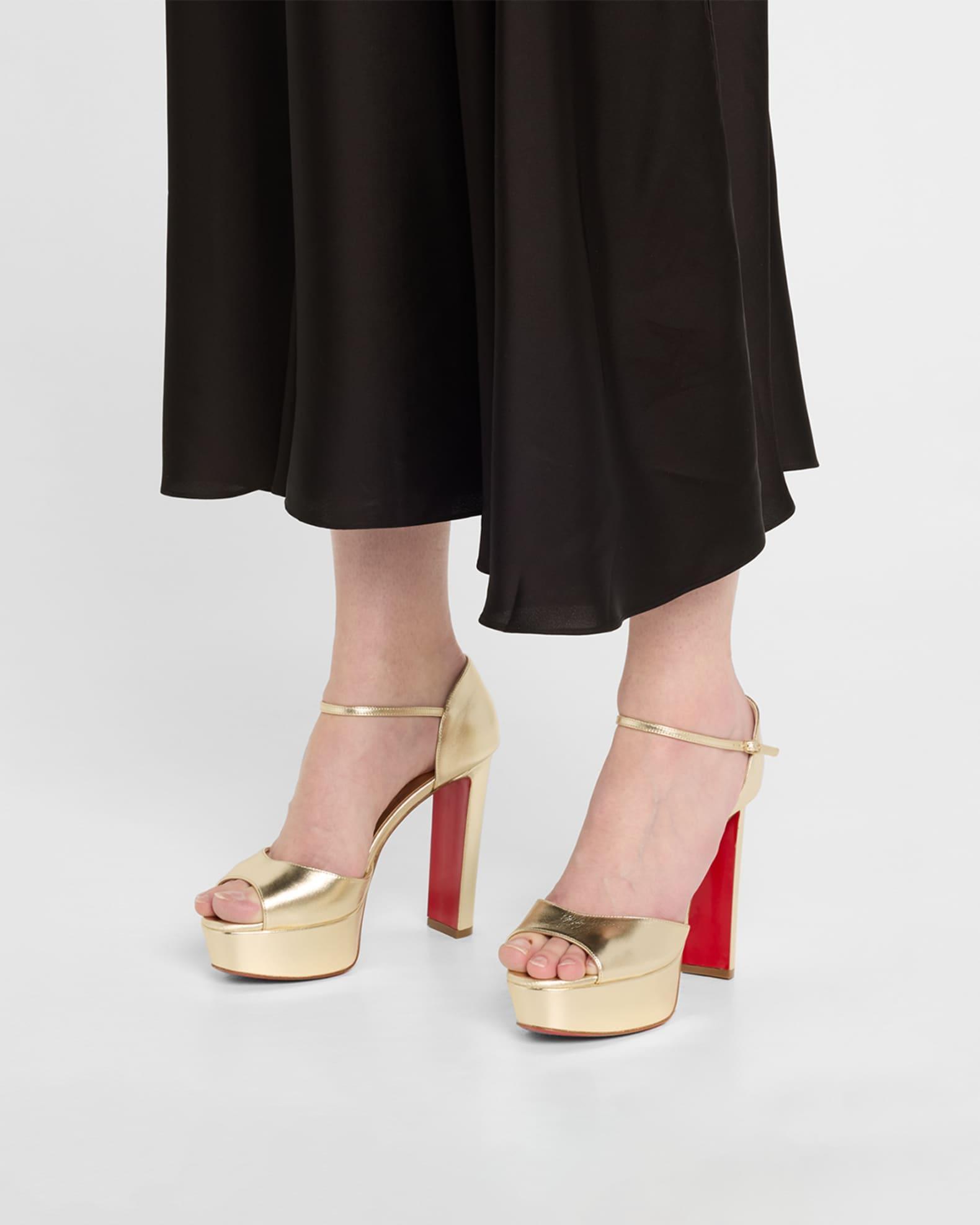 Sandaloo Metallic Red Sole Platform Sandals Product Image