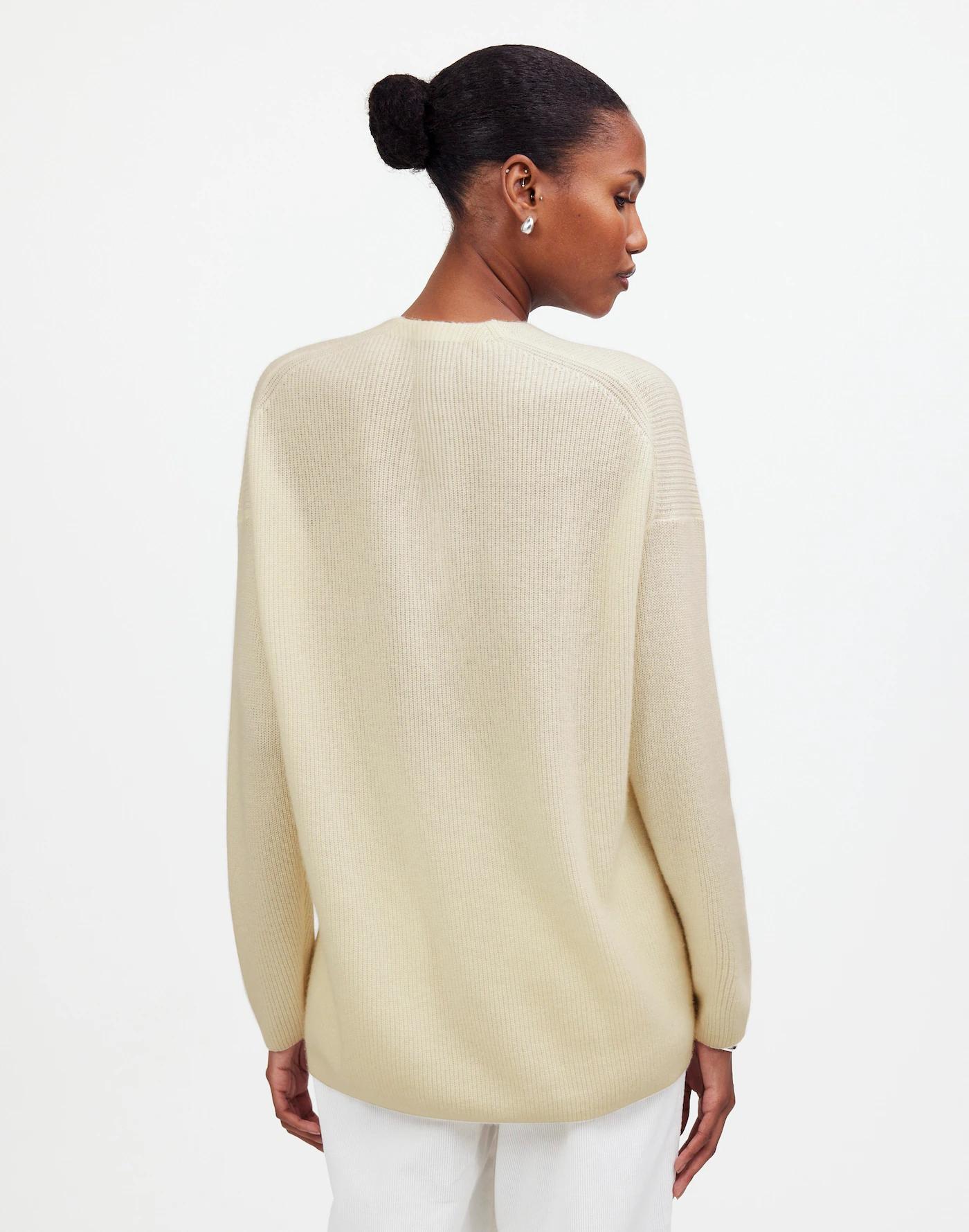 Ribbed Cashmere V-Neck Sweater Product Image