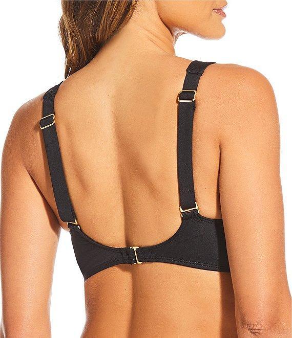 Gibson & Latimer Illusion Solid Banded Square Neck Swim Top Product Image