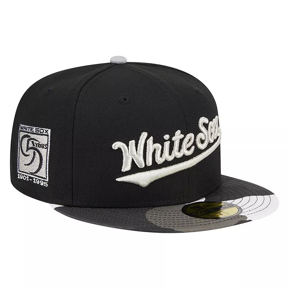 Men's New Era Black Chicago White Sox Metallic Camo 59FIFTY Fitted Hat,  Product Image