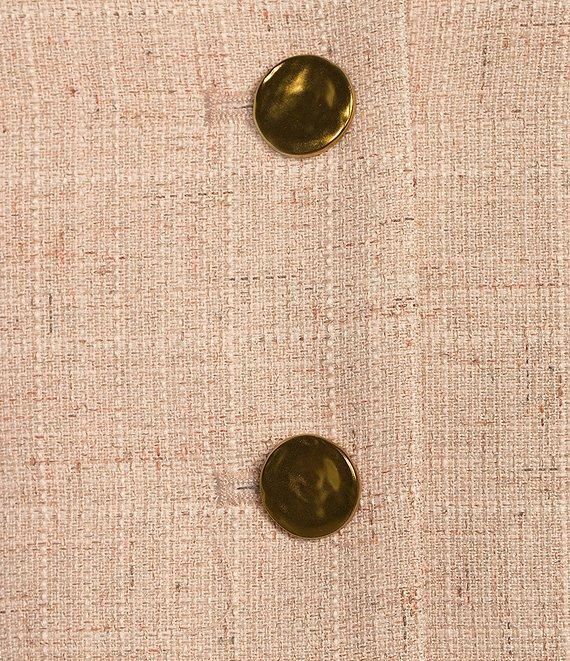 Donna Karan Tweed Notch Lapel Collar Button Front Jacket Product Image