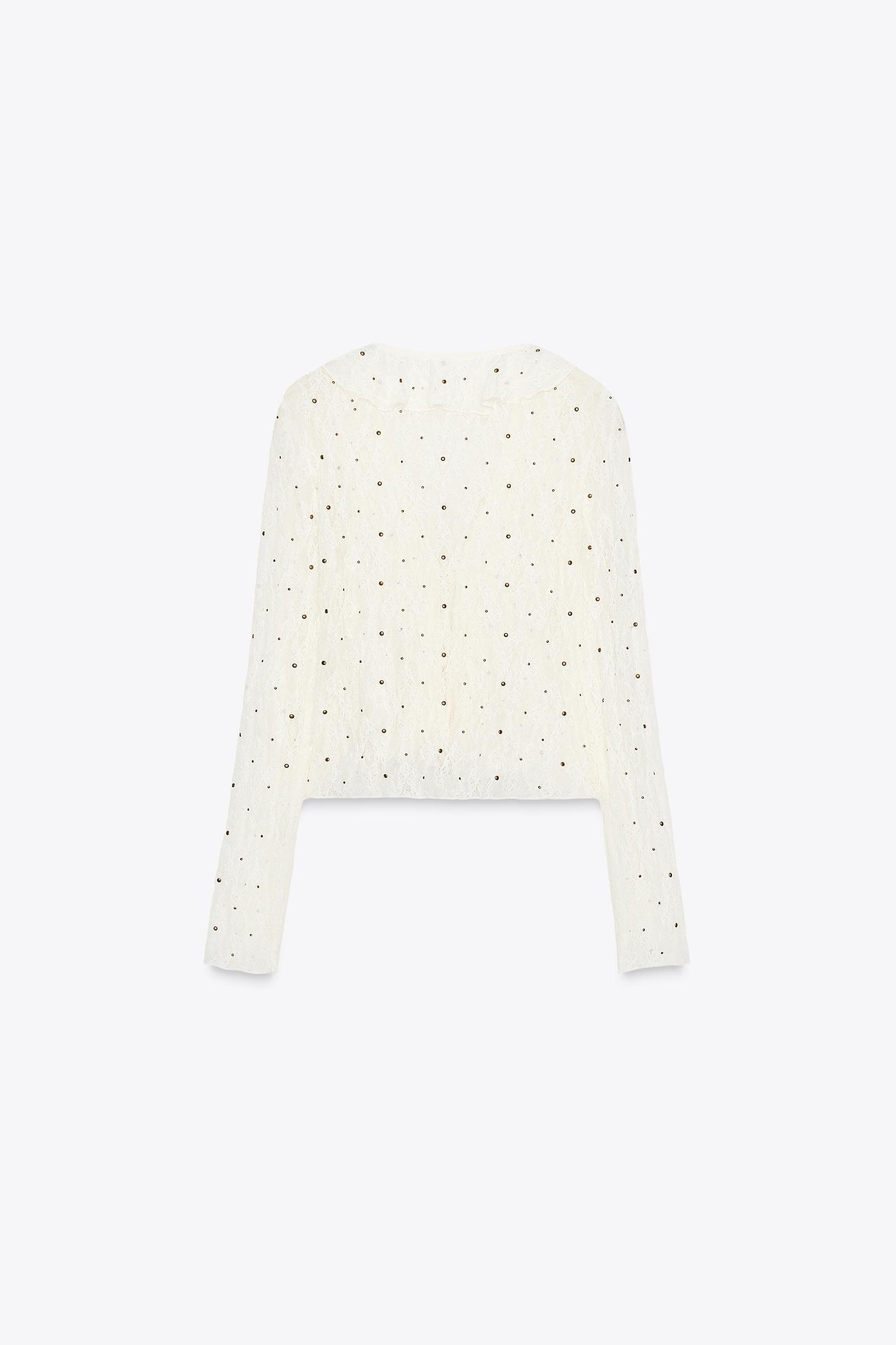 STUDDED LACE TOP Product Image