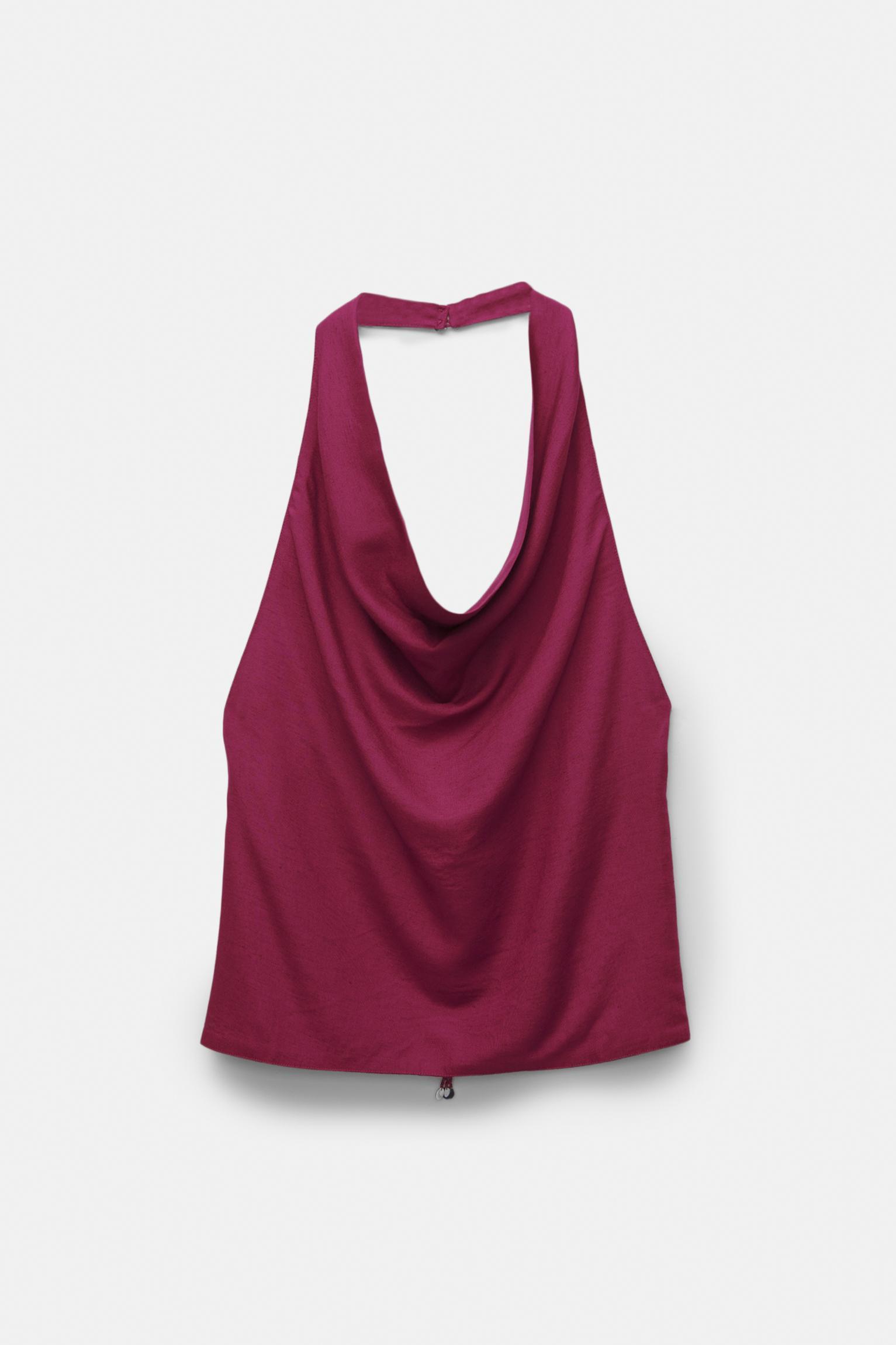 Rustic draped halter top Product Image