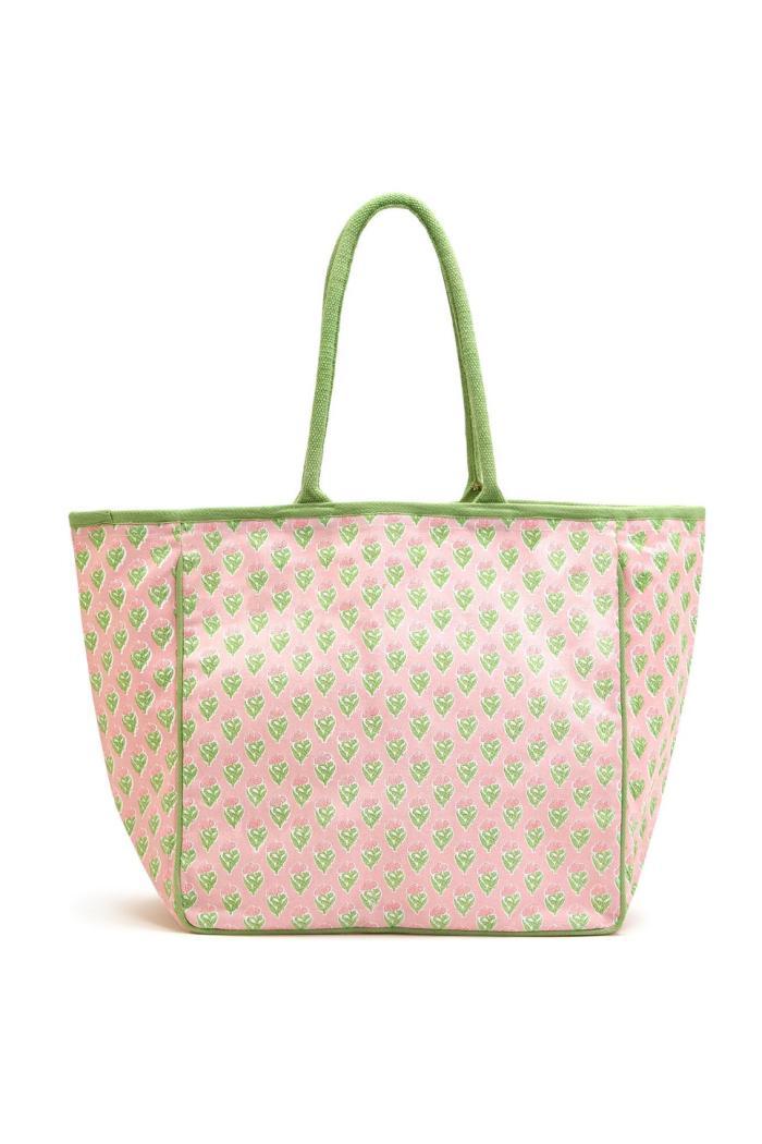 FLORAL BLOCK PRINT TOTE BAG Product Image