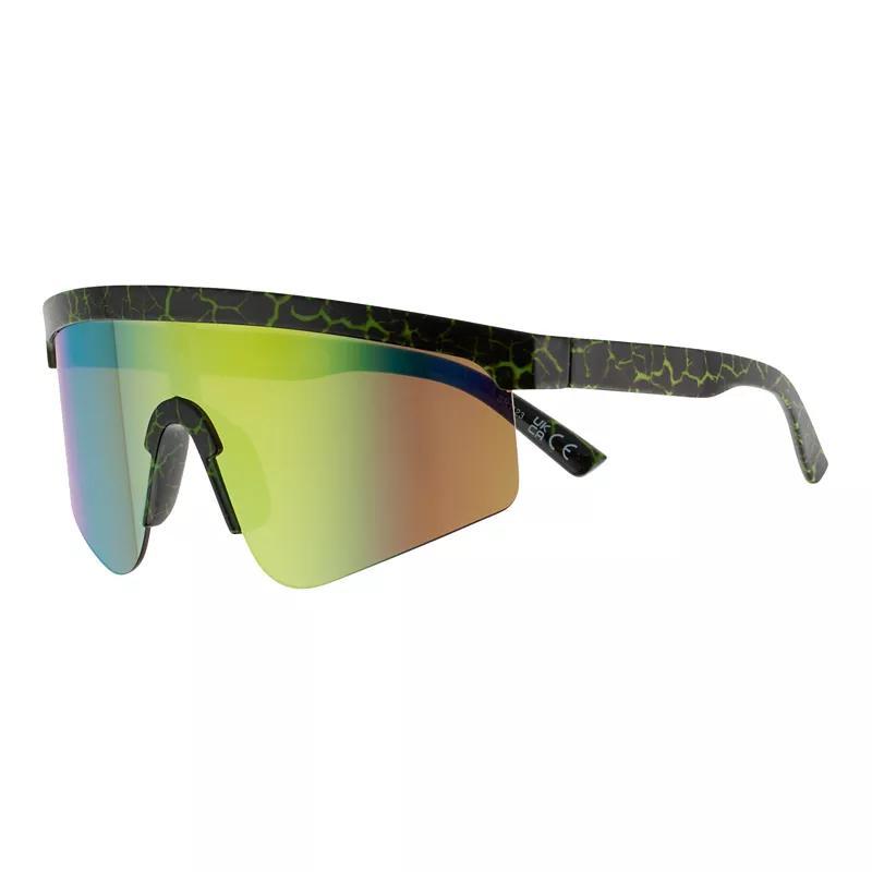 Mens Cali Blue Patterned Plastic Shield Sunglasses Product Image