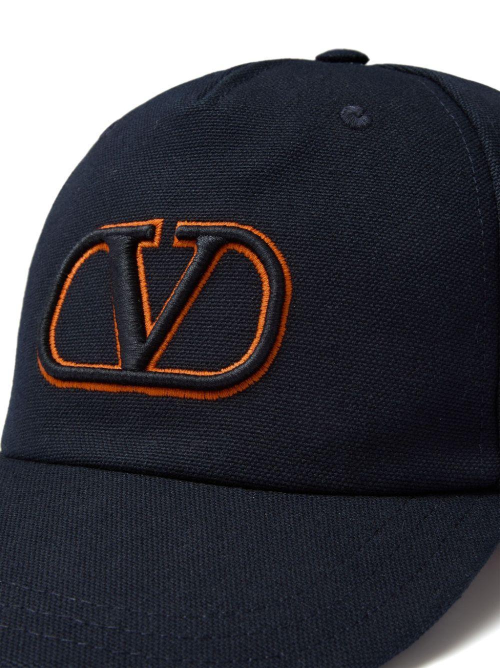 VALENTINO GARAVANI Vlogo Signature Cotton Cap In Blue Product Image