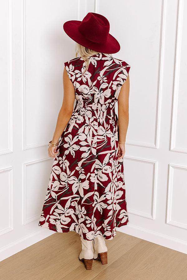 Winery Welcome Floral Midi in Merlot Product Image