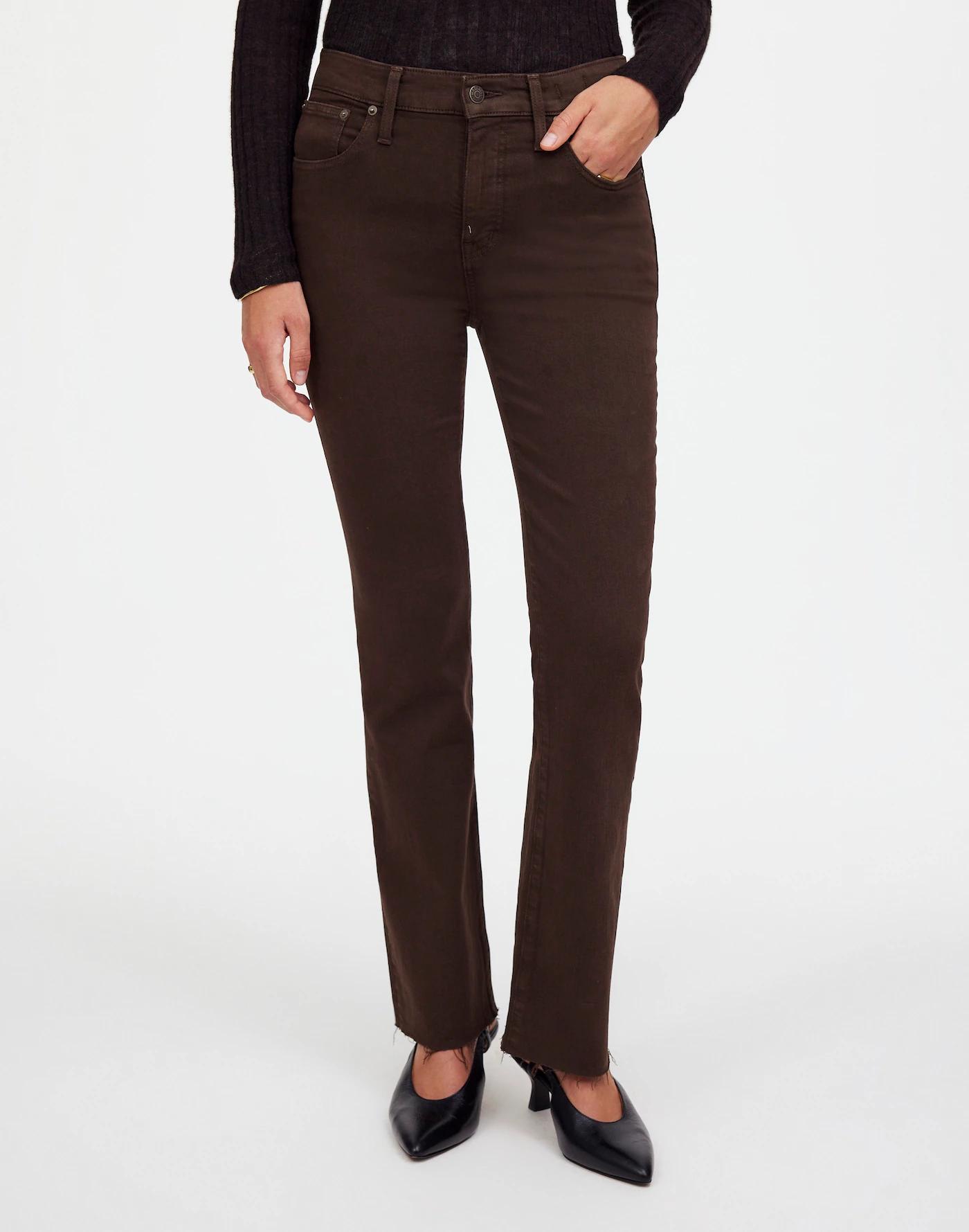 Tall Kick Out Crop Jeans in Driftwood Brown: Raw-Hem Edition Product Image