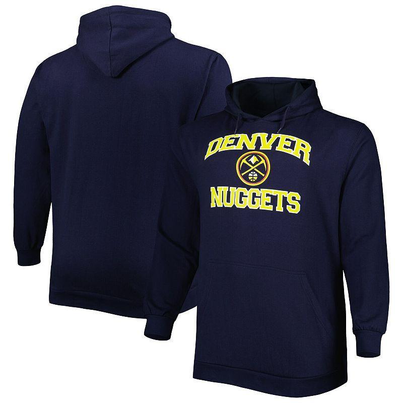 Mens Navy Denver Nuggets Big and Tall Heart and Soul Pullover Hoodie Product Image