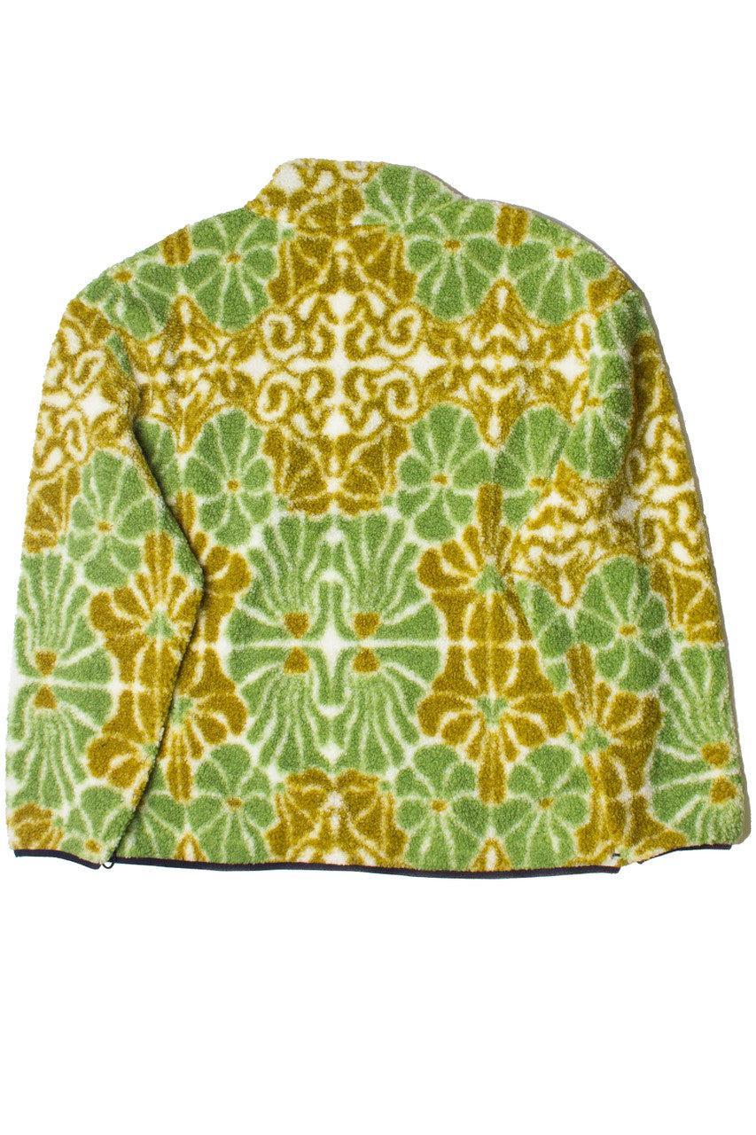 Floral Faux Sherpa Zip Up Jacket Product Image