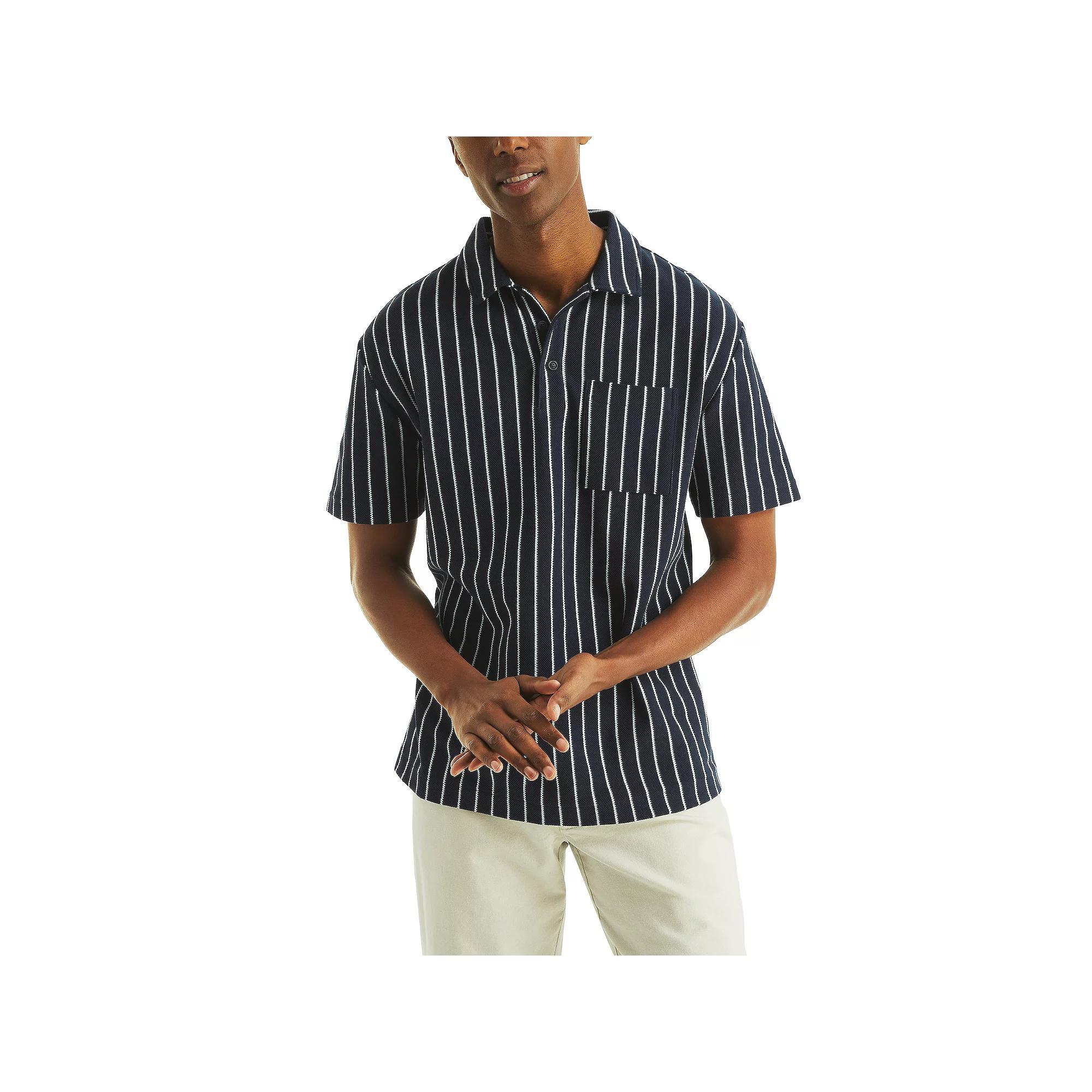 Men's Nautica Striped Polo, Size: Medium, Blue Seas Product Image