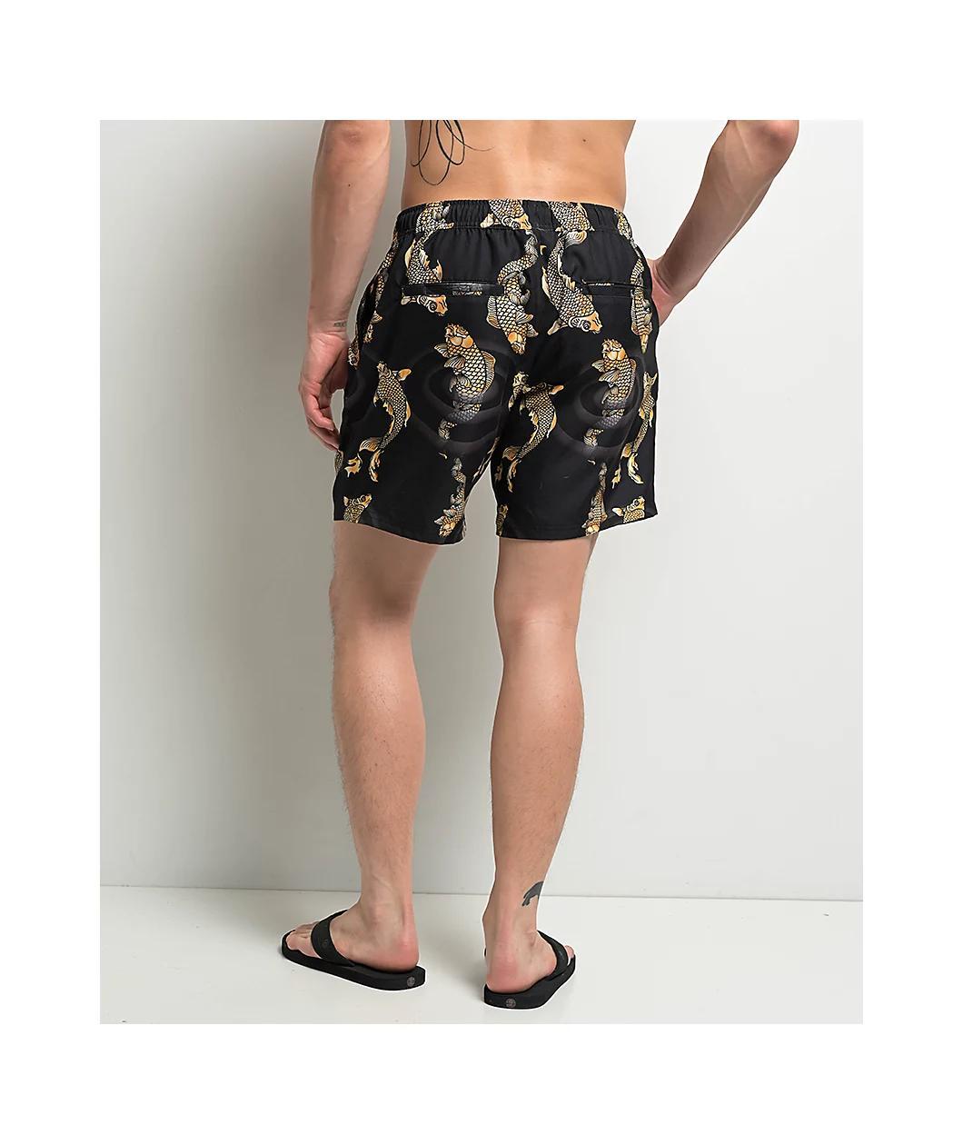 Ninth Hall Koi Black Board Shorts Product Image