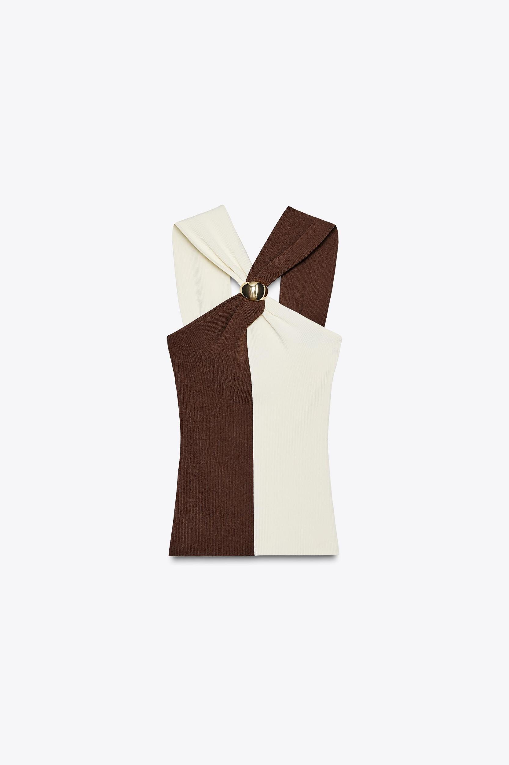 HALTER TOP WITH HARDWARE DETAIL Product Image