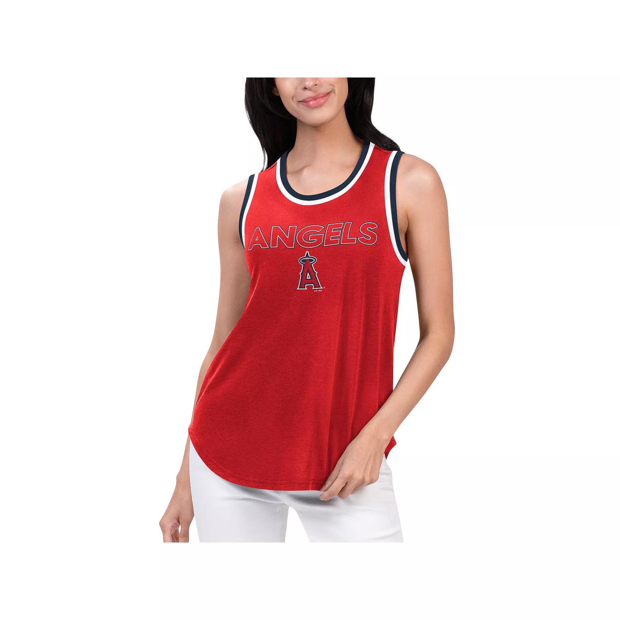 Women's G-III 4Her by Carl Banks Red Los Angeles Angels Strategy Tank Top, Size: Large Product Image