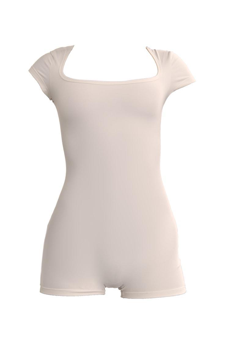 White Square Neck Snatched Sculpt Unitard Product Image