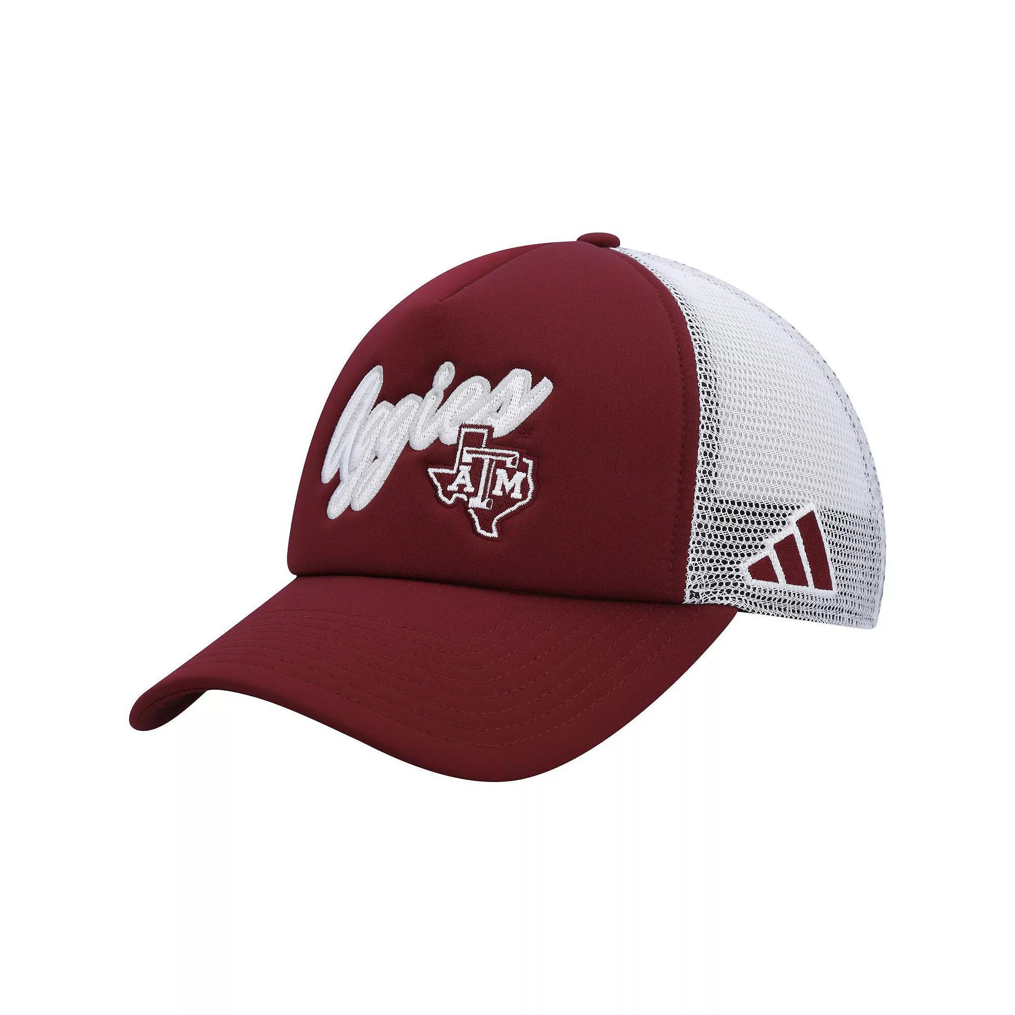 Men's adidas Maroon Texas A&M Aggies Script Trucker Snapback Hat, Red Product Image