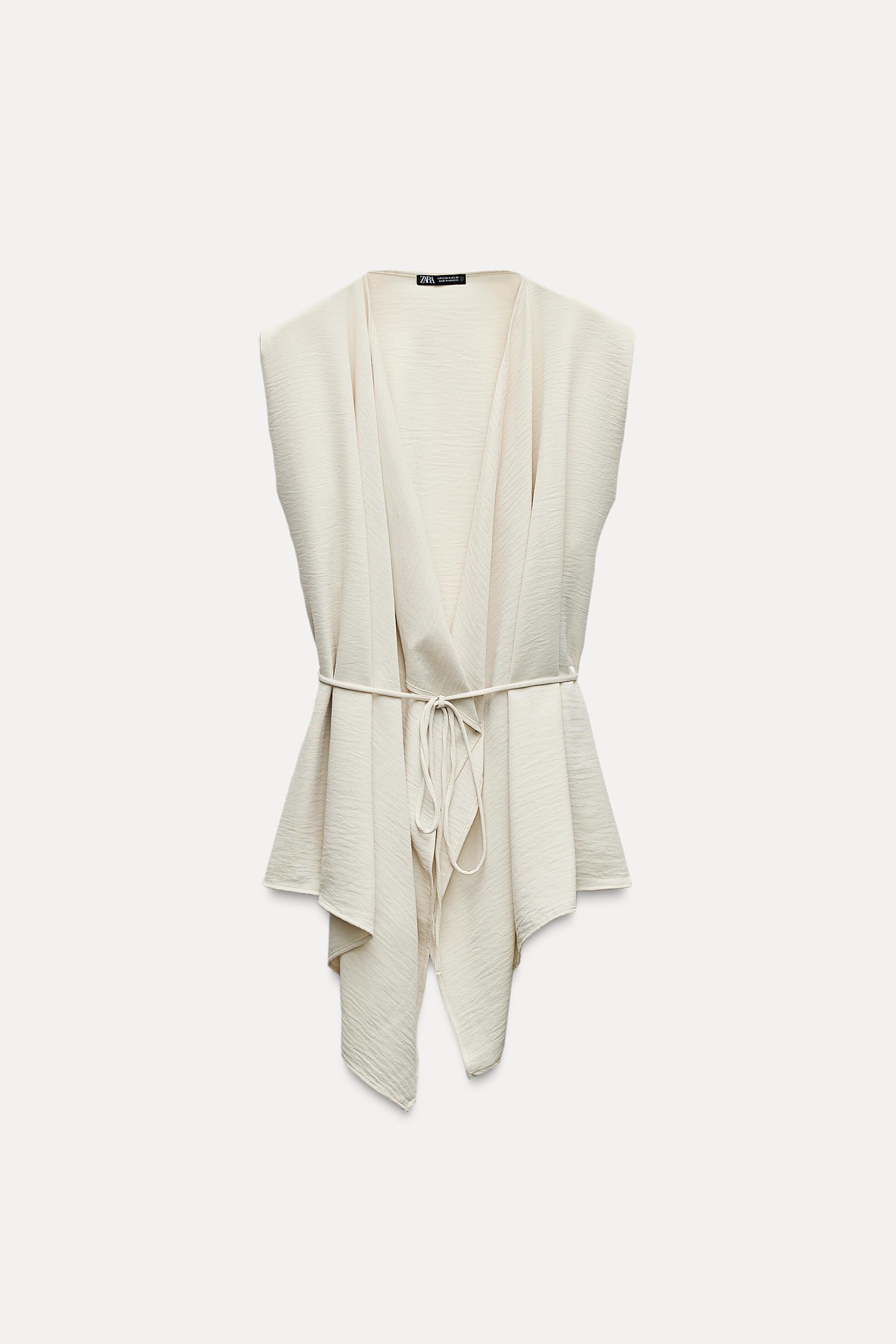 FLOWY BELTED VEST Product Image