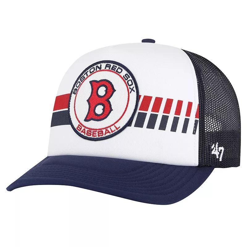 Mens 47 White Boston Red Sox Cooperstown Collection Wax Pack Express Trucker Adjustable Hat, Blue Product Image