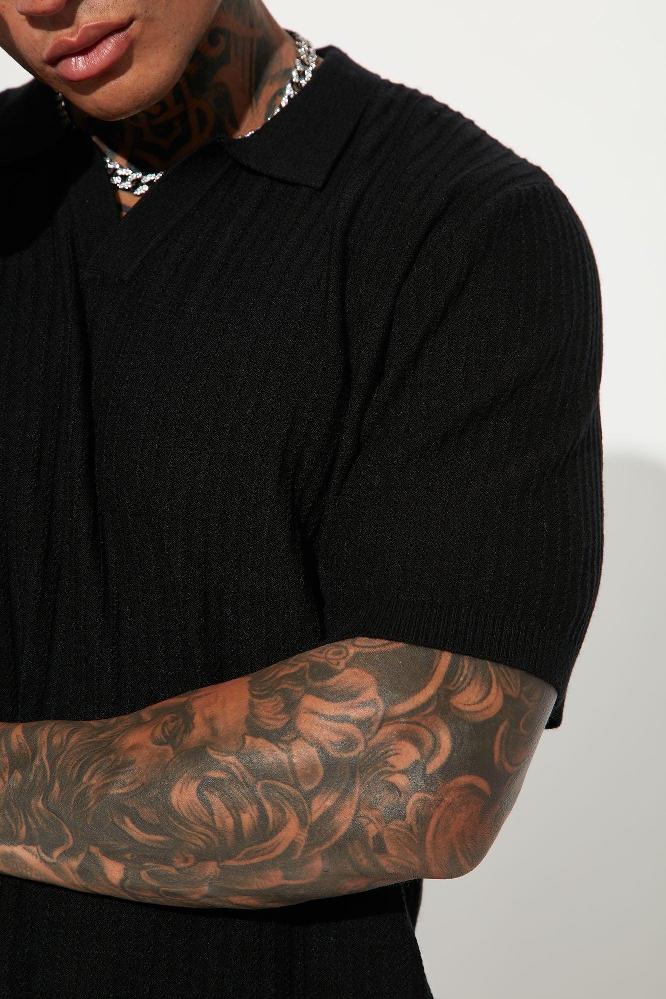 Coastal Knit Short Sleeve Shirt - Black Product Image