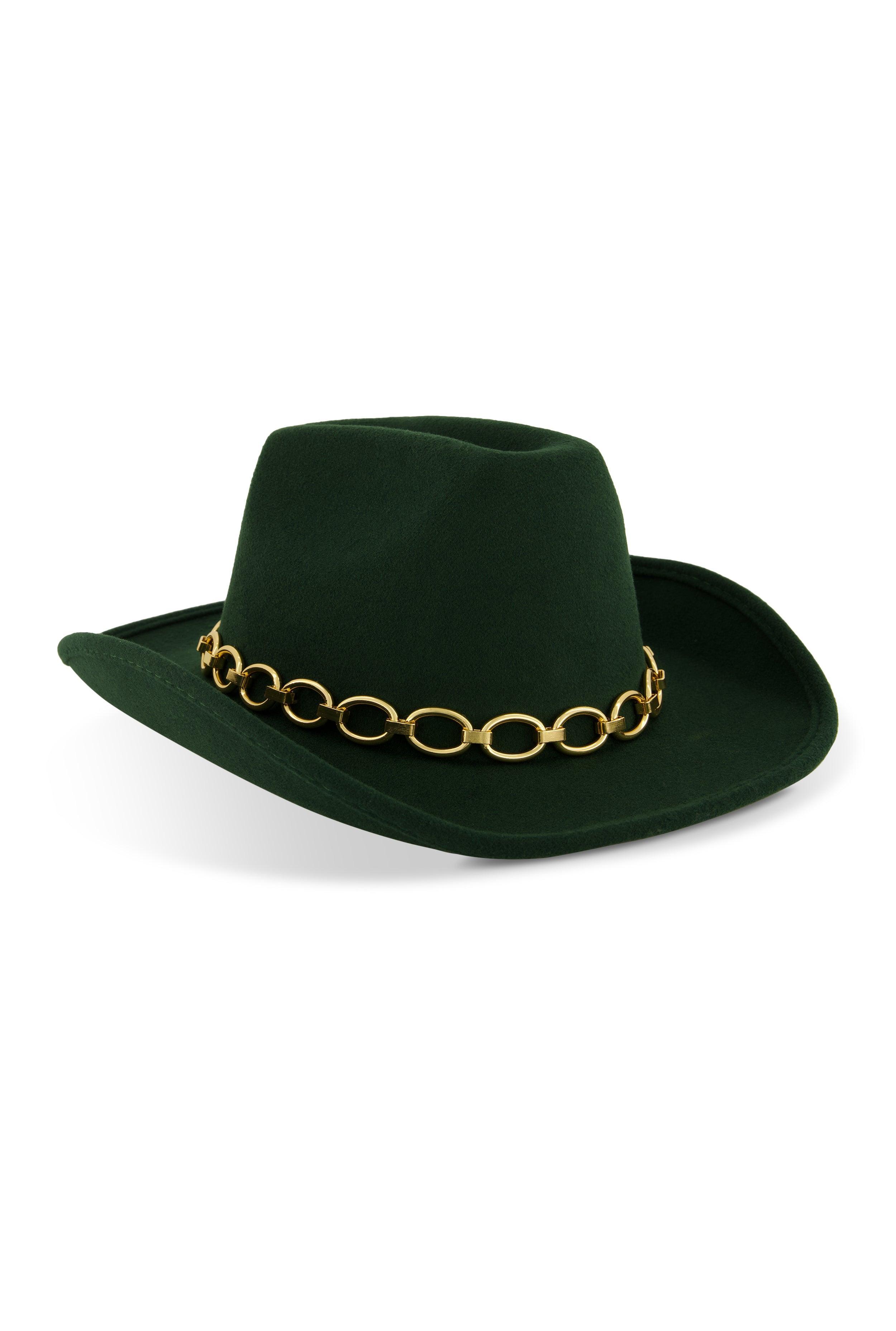 Womens Metallic Chain Detail Cowboy Hat Product Image